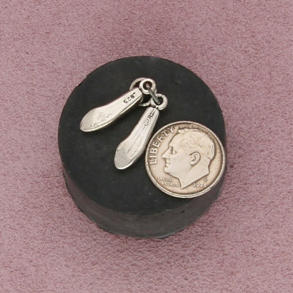 sterling silver vintage 3d ballet flat shoes charm pendant - Picture 3 of 3